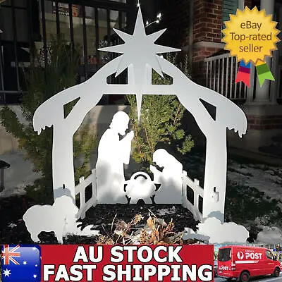 Nativity Scene Set Christmas Holy Decor Outdoor Yard Decoration Easy • $26.09