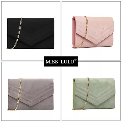 £11.98 • Buy Ladies Evening Chain Shoulder Cross Body Handbag Chevron Envelope Clutch Bag