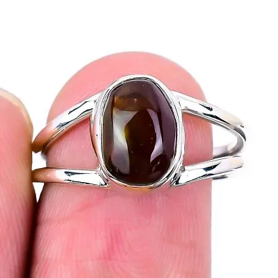 Mexican Fire Agate Ring Gemstone 925 Solid Sterling Silver Jewelry Size 8 • $11.99