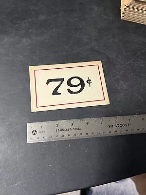 Vtg 2x Sided Used 1930s Country Store Counter / Shelf Price Sign 79c • $9.99