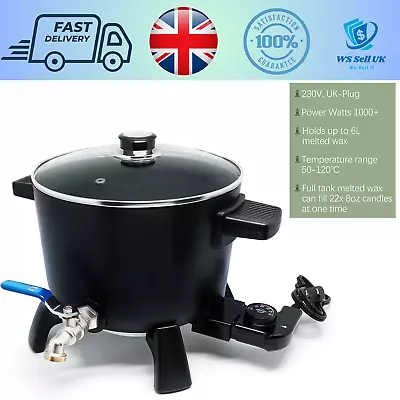 Large 6L Wax Melting Pot Electric Wax Melter Warmer For DIY Candle Making • £93.94