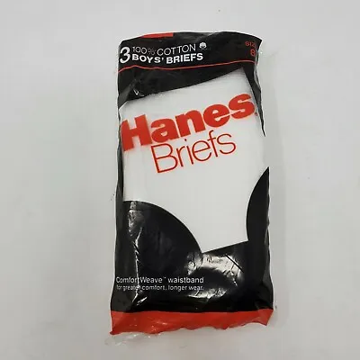 Hanes 1985 Deadstock Briefs White 3 Pack Cotton 80s Boys 8 Vintage Underwear • $31.19