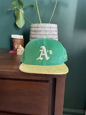 New Era 59fifty Oakland Athletics Corduroy Throwback Hat Size 7 3/4 • $39