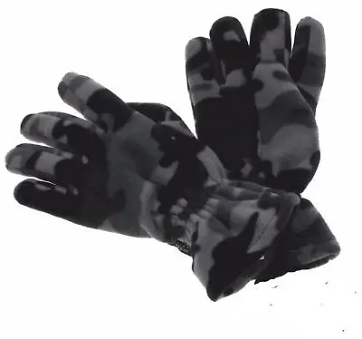 Gray Camo Athletech Fleece Gloves 3M Thinsulate Lined Mens Winter Snow M L • $14.48