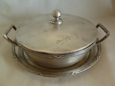 Vincent Mayer's Sohne V.m.s. Austria 800 Silver Soup Lidded Bowl With Coaster • $549