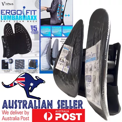 $37.94 • Buy Lumbar Back Support Adjustable Cushion Ergo Fit Lumbarmaxx Car Office Chair BLK
