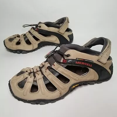 Merrell Chameleon II Web Nubuck Leather Slip-on Hiking Sandals Men's Size 12 Tan • $57.99