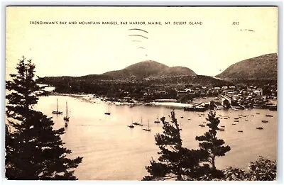 Frenchmens Bay Mount Desert Island Bar Harbor Maine Posted In 1948 Postcard • $8