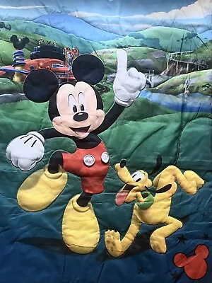 DISNEY MICKEY MOUSE PLUTO QUILTED THROW BLANKET TODDLER BED COMFORTER Multicolor • $23.98