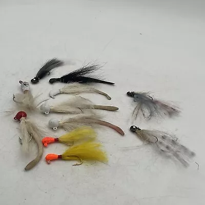Lot Of 11 Vintage Jigs Various Sizes Weights Feather And Metal 1960’s Multicolor • $12.95