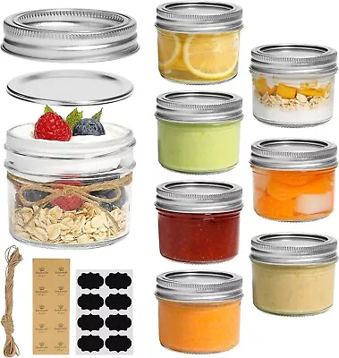 4oz Regular Mouth Ball Mason Jars With Lids & Bands For Jams Jelly Sauce 8 Pack • $17.50