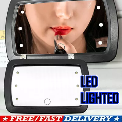 PORTABLE 6 LED Lighted Clip On Sun Visor Vanity Mirror Car Interior Makeup Shade • $10.89