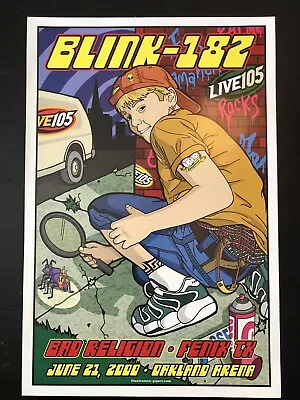 Rare Vintage Blink 182 Bad Religion Fenix TX Concert Poster June 21st 2000 • $299.99