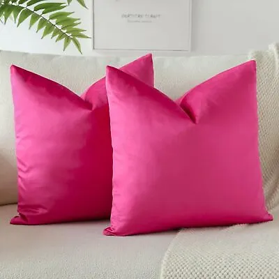 Pack Of 2 Velvet Soft Cushion Covers Solid Decorative Throw Pillow Covers • $24.19