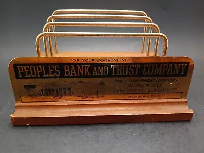 Vernco Hand Crafted Gunstock Walnut Letter Holder Peoples Bank And Trust Company • £17.37