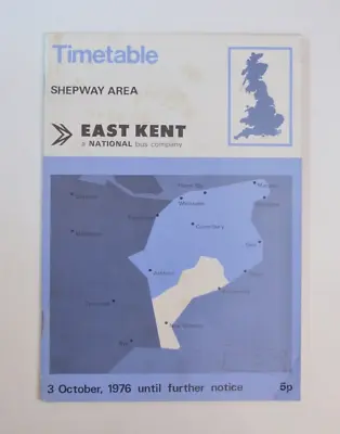 Bus Coach Timetable East Kent Shepway Area 3rd October 1976 • £10