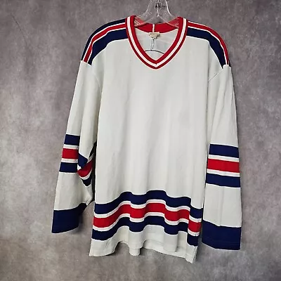 Vintage CCM  NHL New York Rangers Blank White Hockey Jersey Mens L • $34.99