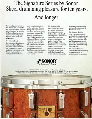 1984 Print Ad Of Sonor Horst Link Signature Series Snare Drum • $9.99