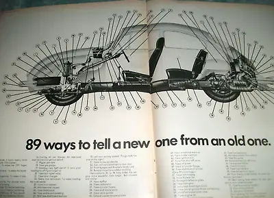 $6.95 • Buy 1969 69 VW Volkswagen BUG Mag Car Ad-  89 Ways To Tell A New One  -huge!