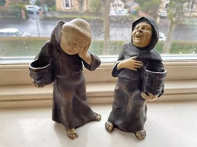 Antique Franciscan Monks Holding Buckets - Full Or Empty - Figural Match Holders • £85