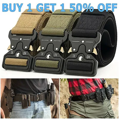 MEN Casual Military Tactical Army Adjustable Quick Release Belts Pants Waistband • $6.95