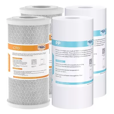 2-4 Pack 10  X 4.5  Big Blue CTO Carbon Block Sediment Water Filter Cartridges • $69.99