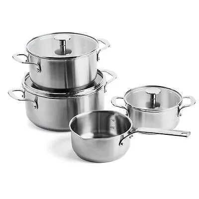 KitchenAid Stainless Steel 4 Piece Pan Set Ceramic Non-Stick (Damaged Packaging) • £84.99