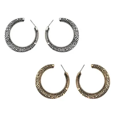 Novelty Gypsy Indian Silver Gold Earrings Ethnic Style Hoops Earrings Jewelry • $17.34