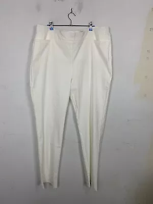 Chicos Womens Pants 4T Sz 20T White Ponte Summer Capsule Pull On Straight Office • $34.95