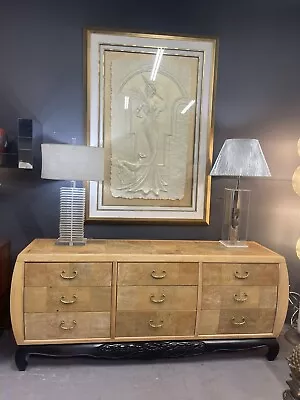 Exceptional Mid Century Hollywood Regency Burl Dresser By Century Furniture • $1950