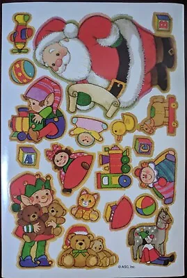 Vintage 90's AGC Stickers SANTA & ELVES Christmas TOYS • $1.13