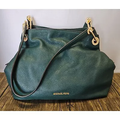 Michael Kors Raven Soft Green Leather Shoulder Tote Bag • $99.25