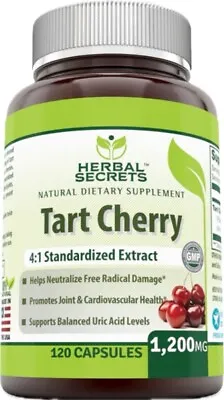 $15.90 • Buy Tart Cherry Extract 120 Veggie Capsule 1200mg Strength 4:1 Extract Uric Acid USA