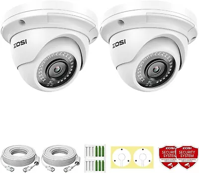 2x ZOSI 5MP PoE Security Dome IP Camera Night Vision For POE System IP66 Outdoor • £79.99