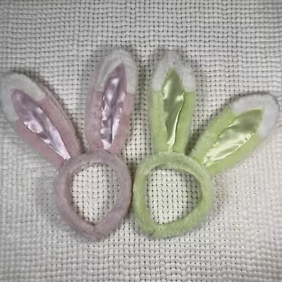 Easter Pair Of Bunny Ears Hairband Headband Purple And Green Fits Adult Children • £8.69