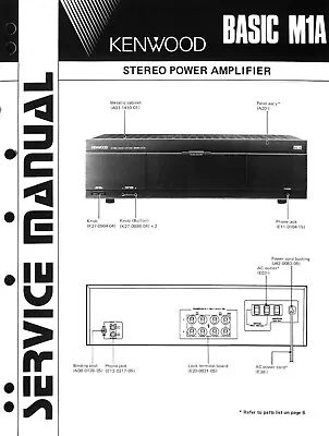 Service Manual Instructions For Kenwood Basic M 1 A • $12.34