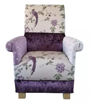Laura Ashley Lilac Patchwork Fabric Adult Chair Summer Palace Villandry Armchair • £229.95