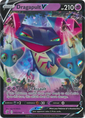 Dragapult V - 092/192 Ultra Rare Rebel Clash NM Pokemon TCG • $4.99