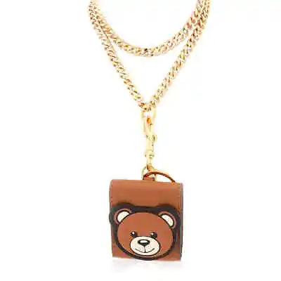 Moschino Brown Leather Teddy Bear Keychain Pouch A8509-8008-1085 • $64.90