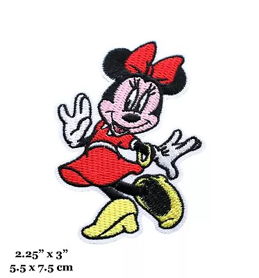 Minnie Mouse Red Dress Bow Pose Cartoon Mickey Mouse Embroidered Iron On Patch • $4.99