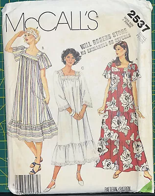 Loose Fit MuuMuu Maxi Dress Ruffle Hem Size Small 10-12 McCall's 2537 Uncut FF • $19.99