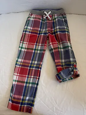 MINI BODEN Boys EUC!!! 6y AWESOME Drawstring Plaid Cotton Pants OR RollUp Shorts • $12.99