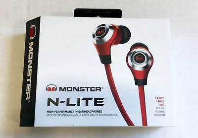 NEW Monster N-LITE In-Ear Headphones High Performance Audio Candy Apple Red • $21.80