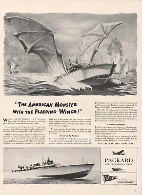 1942 American Monster Flapping Wings U.S Navy Torpedo Boat Packard Vtg Print Ad • $9.99