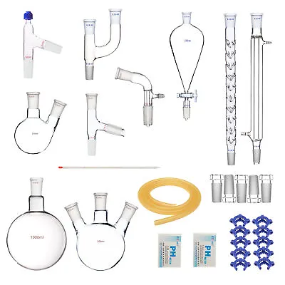 New Advanced Chemistry Lab Glassware Kit With 24/40 Glass Ground Joint 29PCS • $189.99