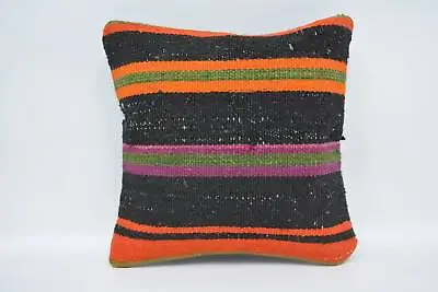 Vintage Kilim Pillow 12 X12  Black Cushion Case Turkish Kilim Pillow • $3.74