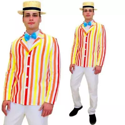 20s Barber Shop Mary Poppins Mens Fancy Dress 1920s Boater Jacket Adults Costume • £20.99