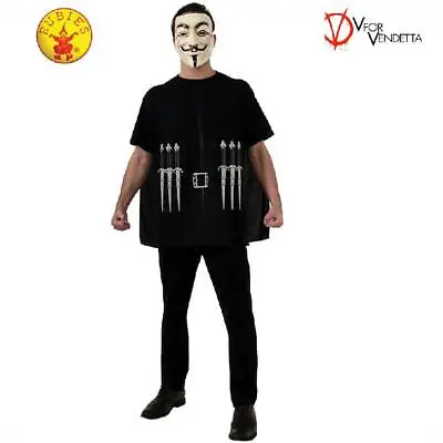 $29.31 • Buy Licensed V For Vendetta Costume Shirt Black Cape Mask Halloween Men Adult S: M