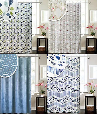 Shower Curtain Waterproof Polyester Fabric Shower Curtain 180x180 Anti Mould • £7.99