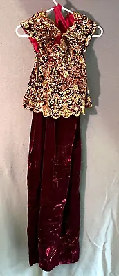 Women's Vintage Alyce One-Piece Dress Purple/Gold Sequin No-Size Tag [C15] • $29.95